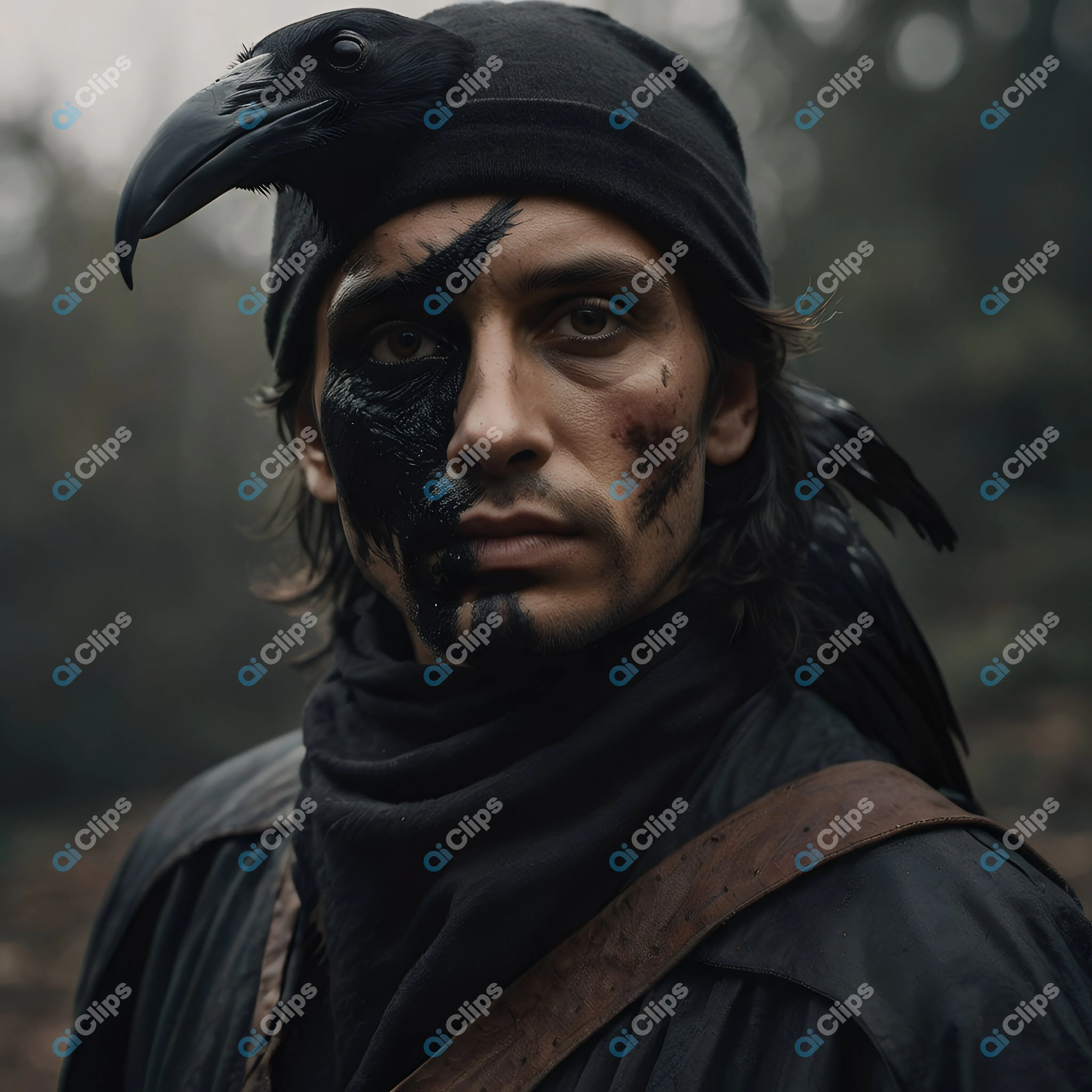 Warrior with Raven