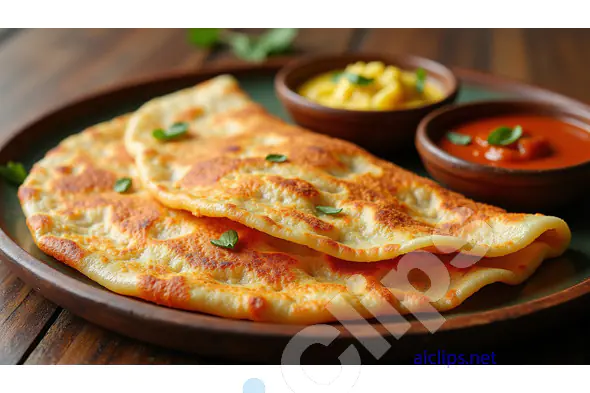 Crispy Indian Flatbread with Dipping Sauces
