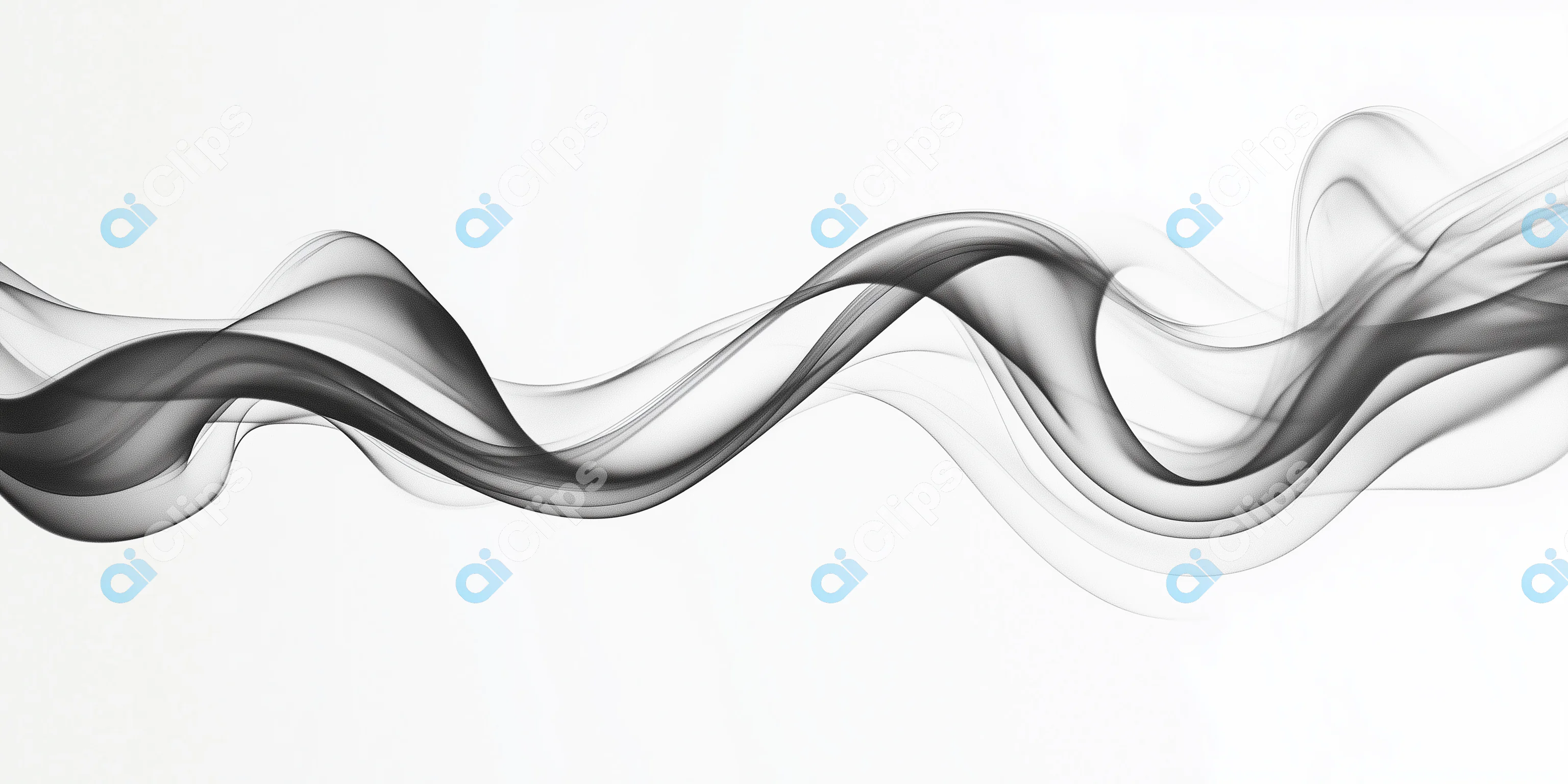 Flowing Black Smoke Ribbon