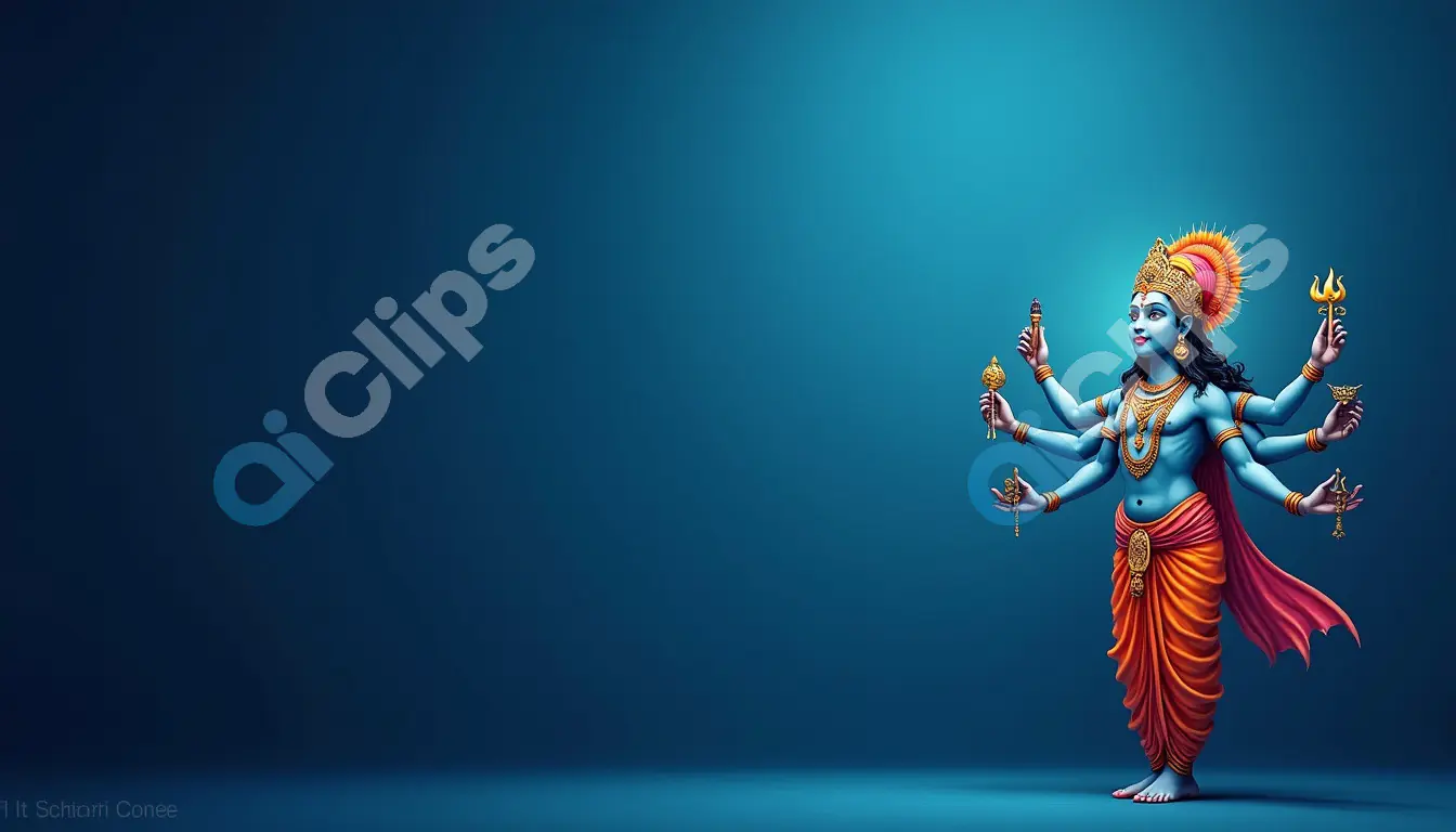 3D Illustration of Lord Shiva in a Divine Standing Pose
