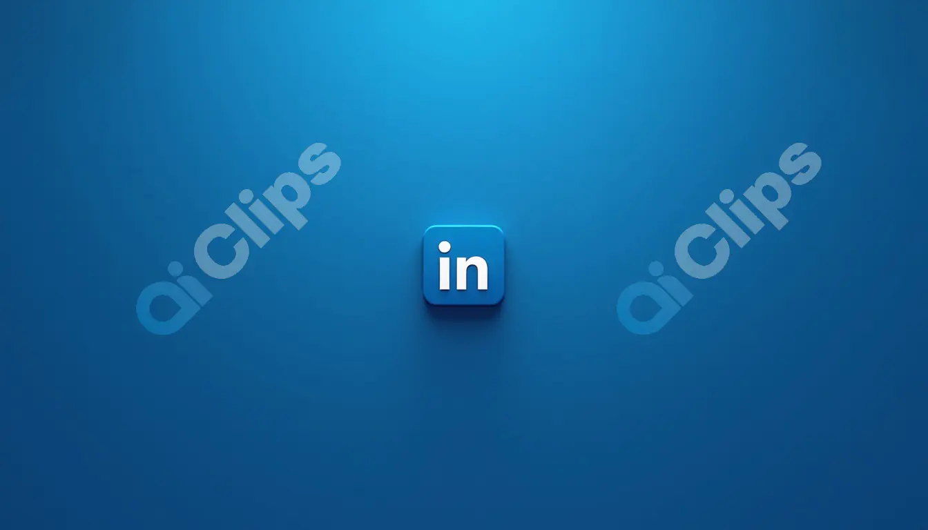 LinkedIn Logo on Minimalistic Blue Background