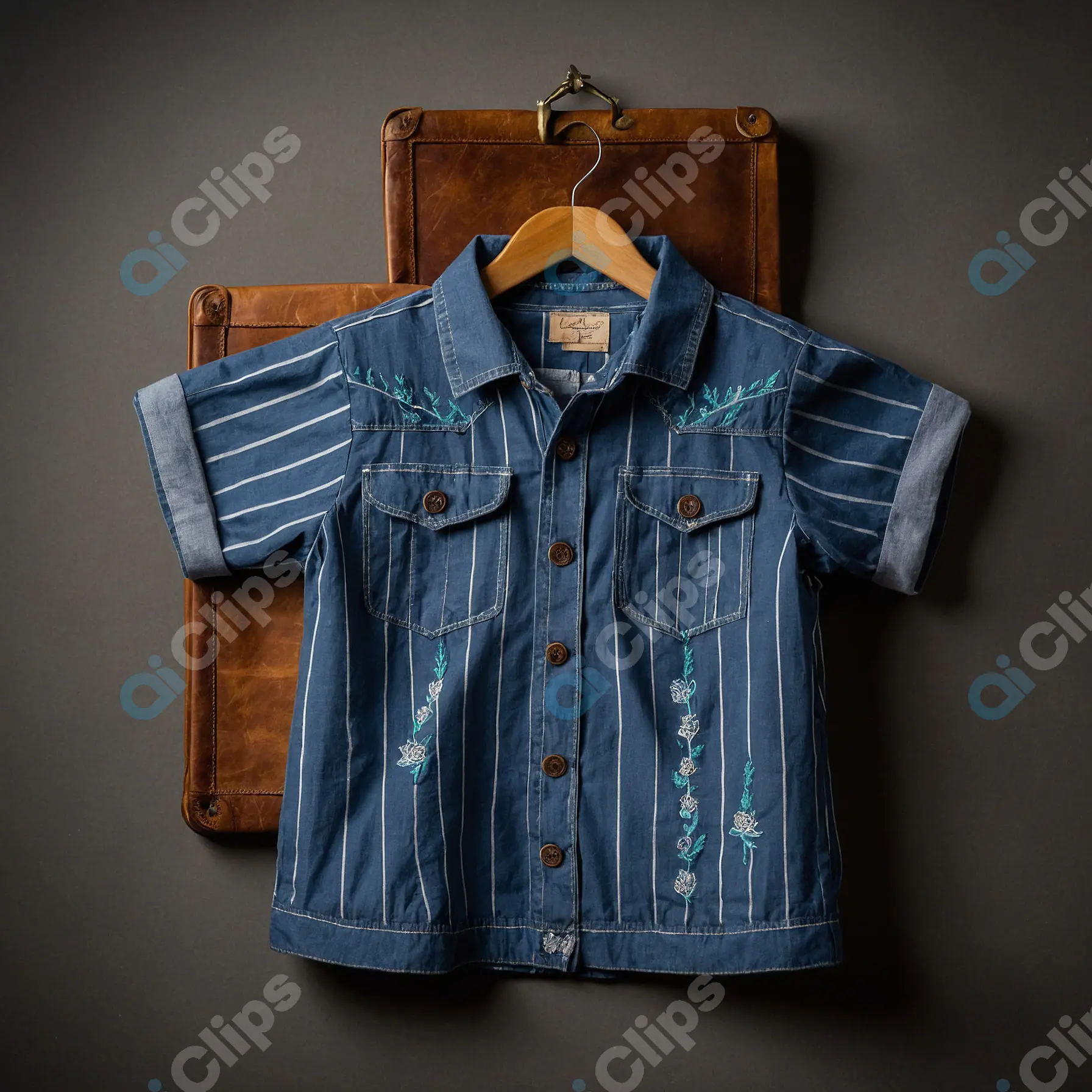 Embroidered Denim Shirt