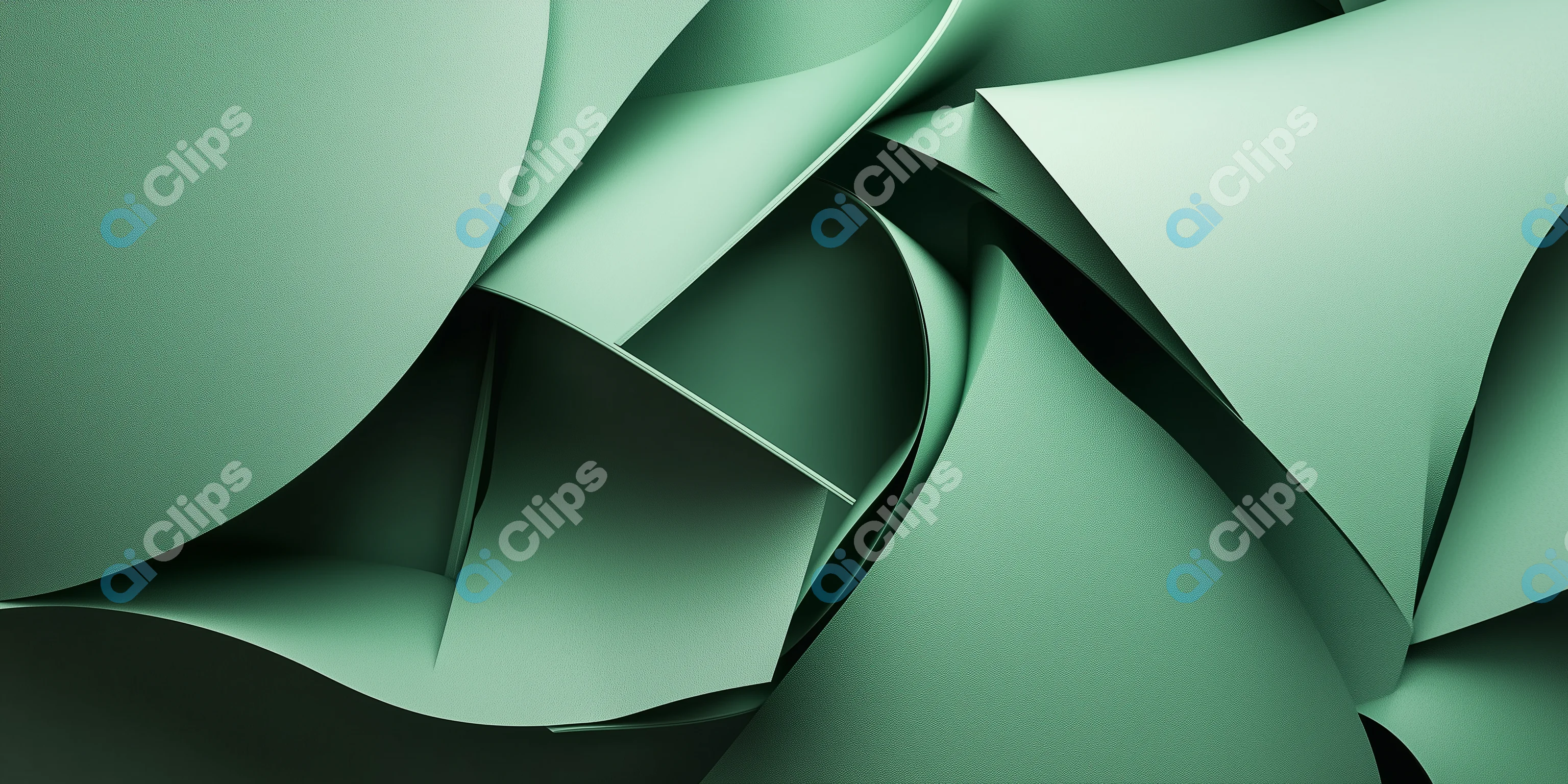 Abstract Green Paper Folds