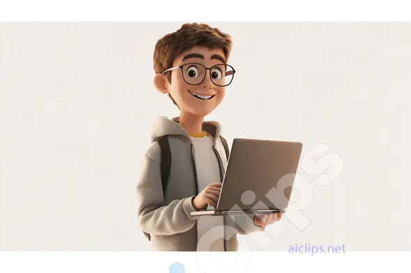 Smiling Student with Laptop