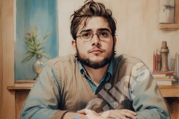 Thoughtful Man with Glasses