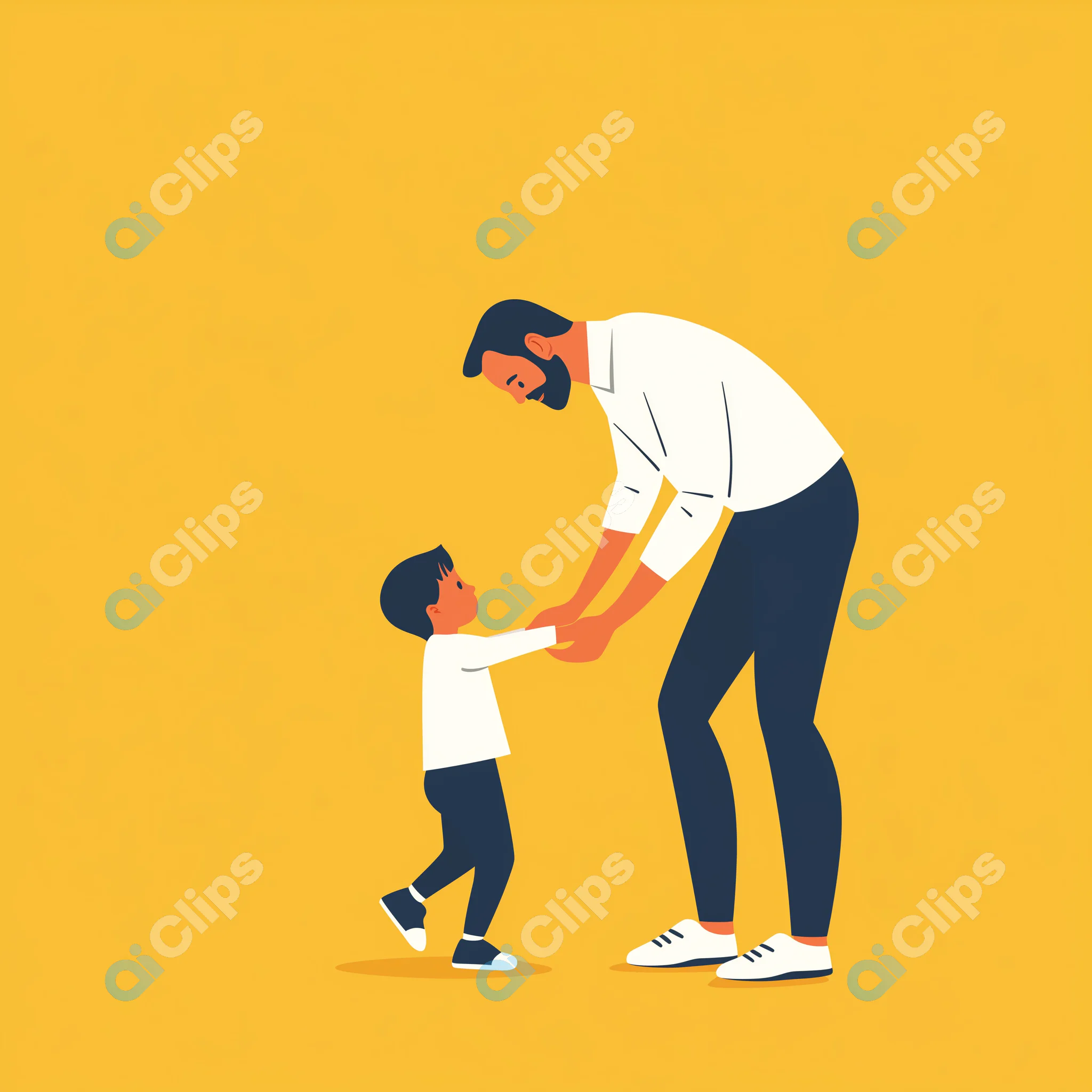 Father and Son Bonding Illustration