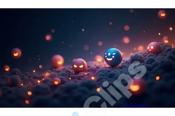 Floating Glowing Emojis in Dark Fantasy Setting