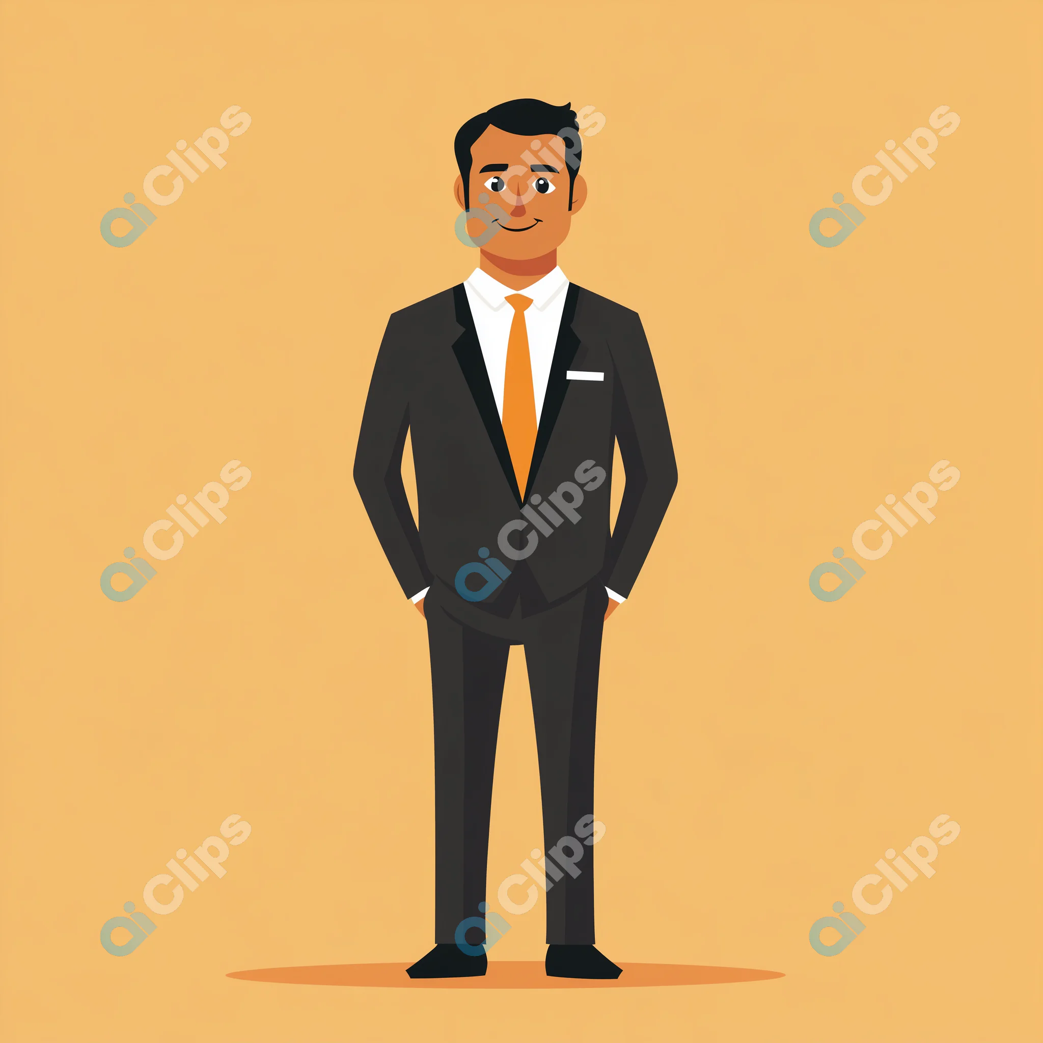 Smiling Businessman Illustration