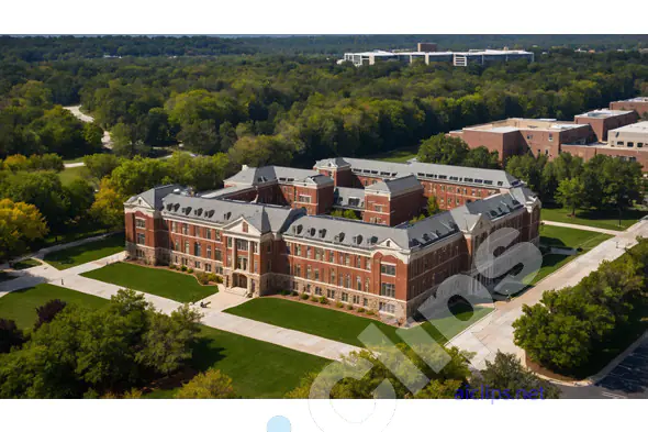 Historic Campus Building Aerial View
