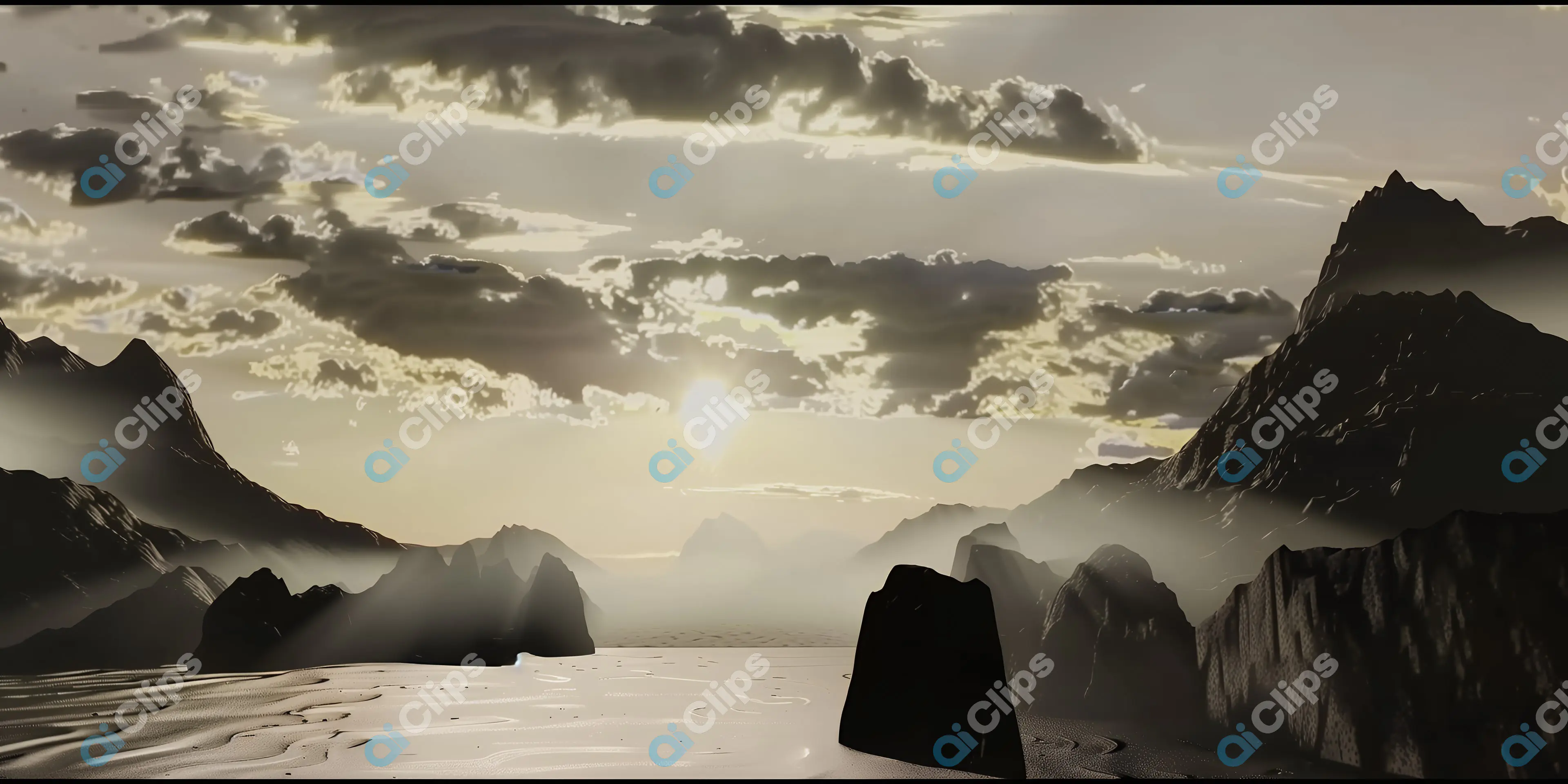 Dramatic Mountain Sunset