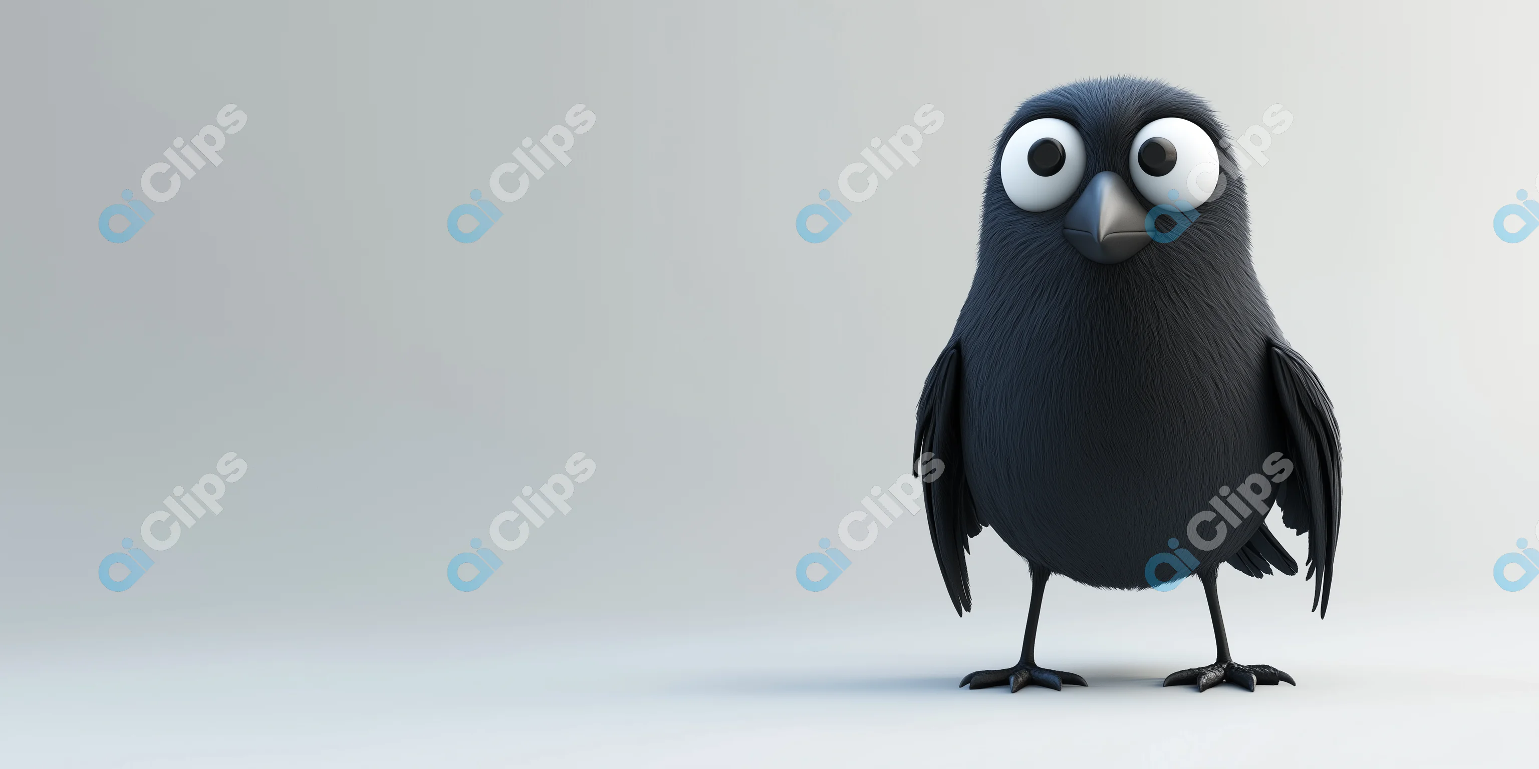 Wide-Eyed Cartoon Bird Render