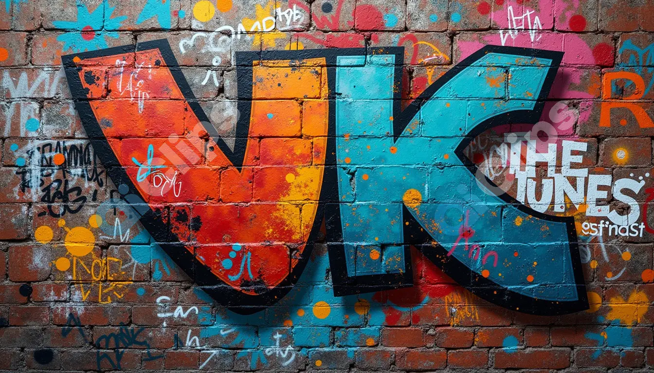 Vibrant Graffiti Art on Brick Wall with Bold Lettering