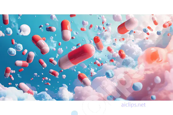 Floating Capsules in Dreamy Sky