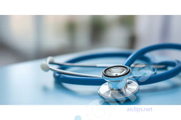 Blue Stethoscope on Desk
