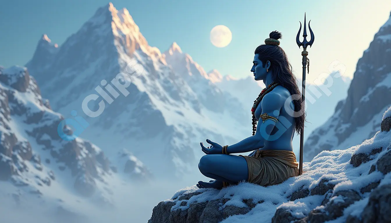 Lord Shiva Meditating in the Himalayas