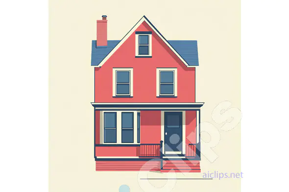 Classic Red House Illustration