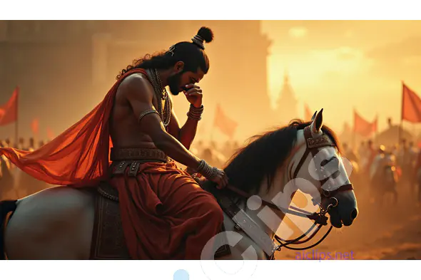 Warrior in Contemplation at Sunset