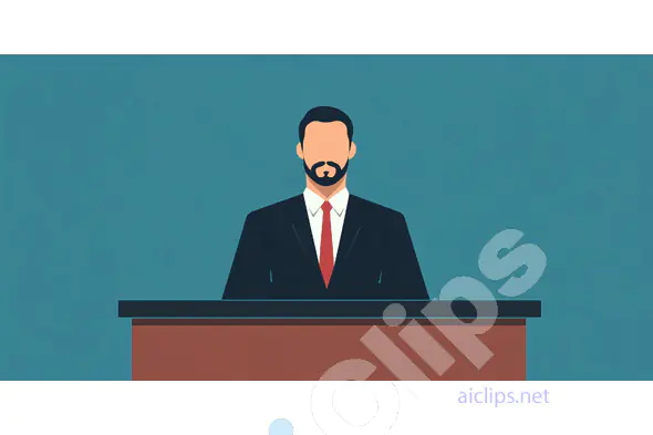 Businessman at Podium Illustration