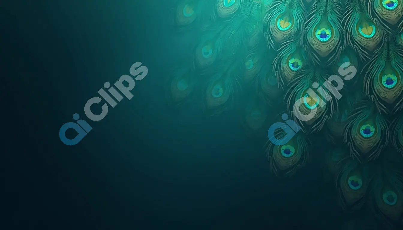 Peacock Feather Background with Gradient Teal Effect