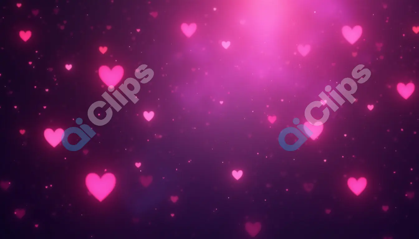 Pink Heart Bokeh Background