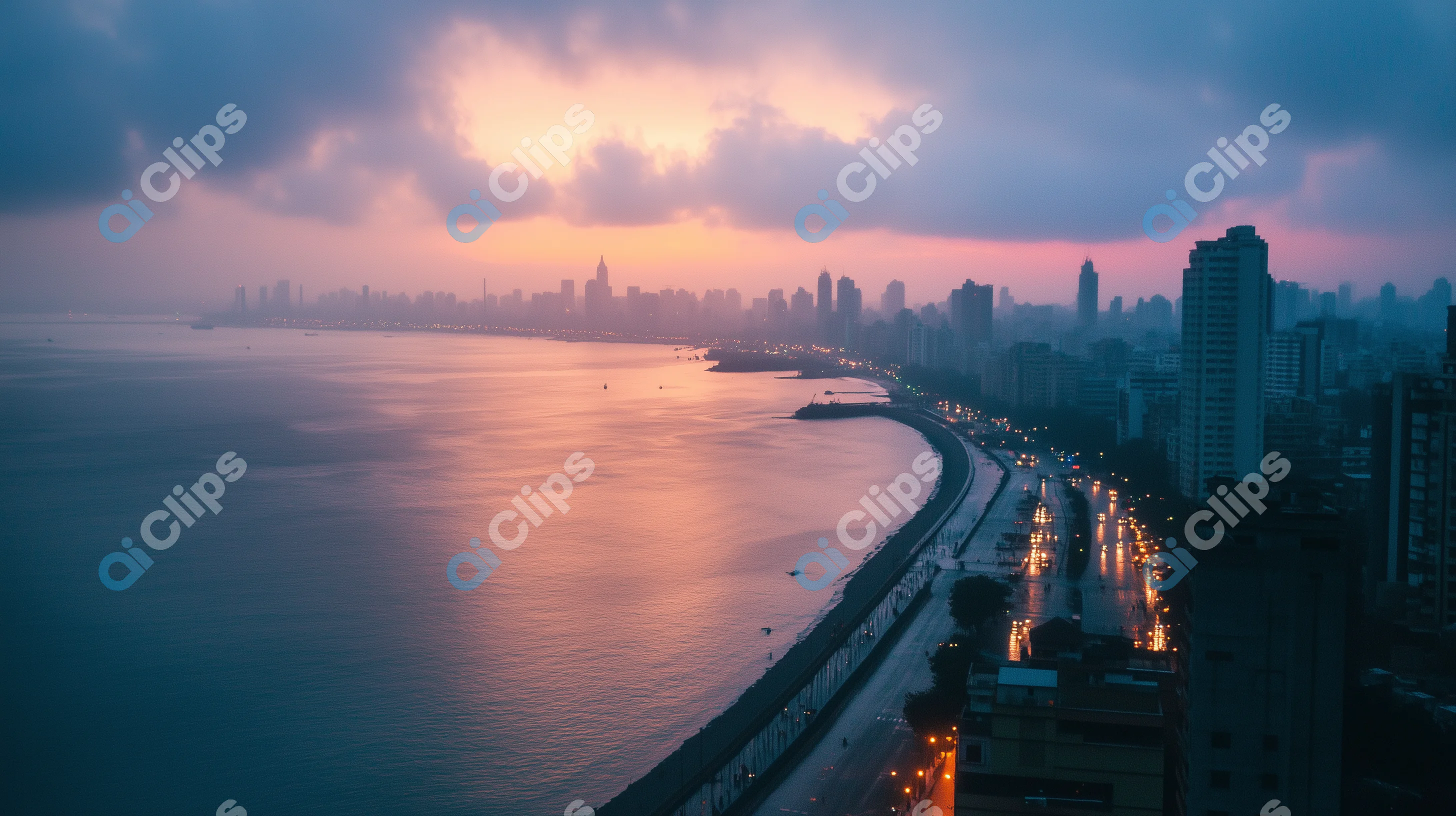 Twilight Over Mumbai Skyline