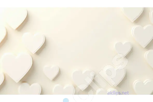 Minimalist White Hearts on Soft Cream Background