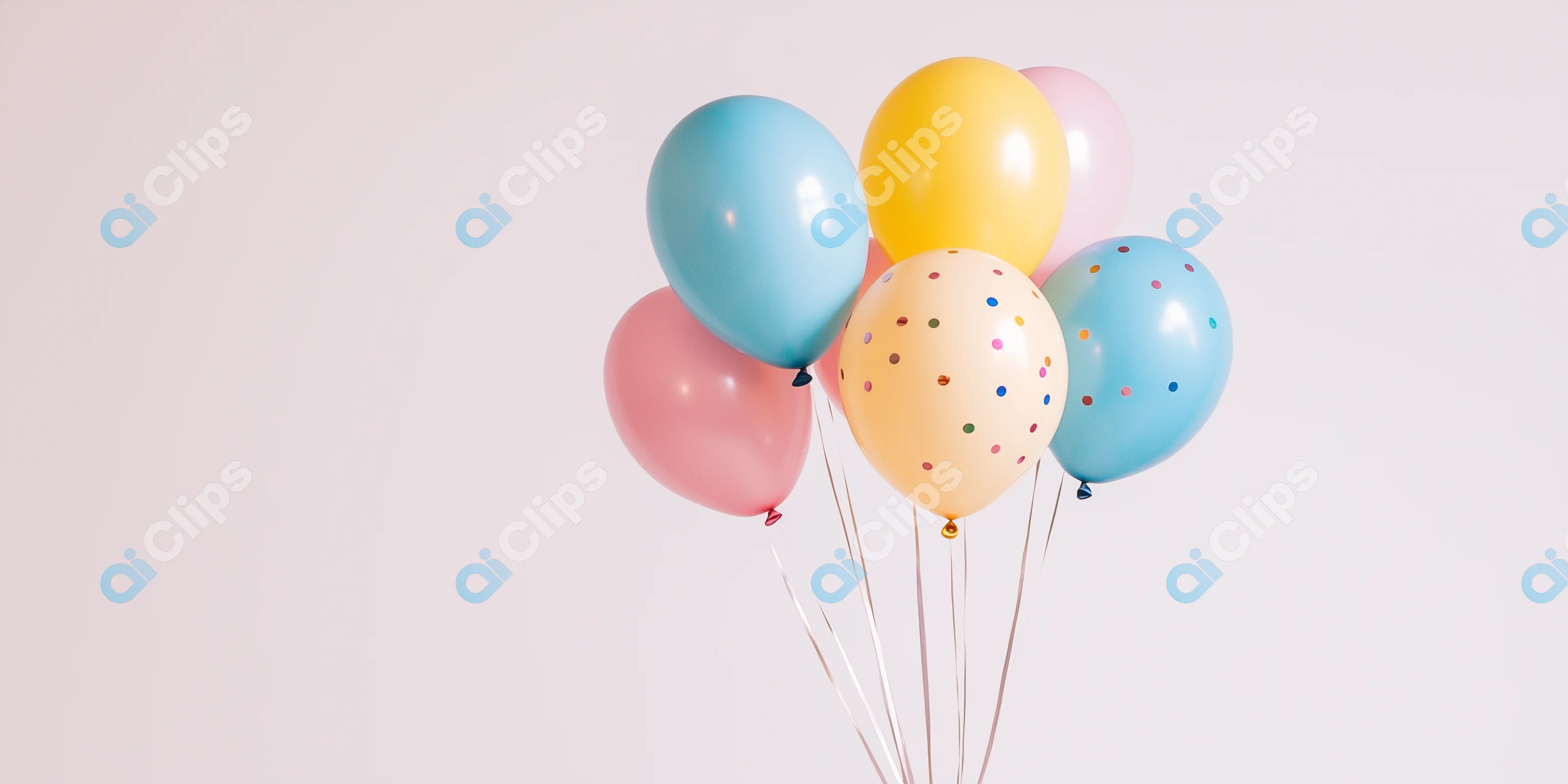 Pastel Balloons with Polka Dots