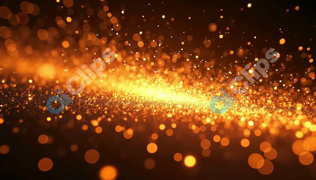 Golden Glittering Particles Background