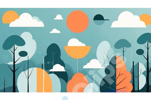 Abstract Forest Landscape Illustration