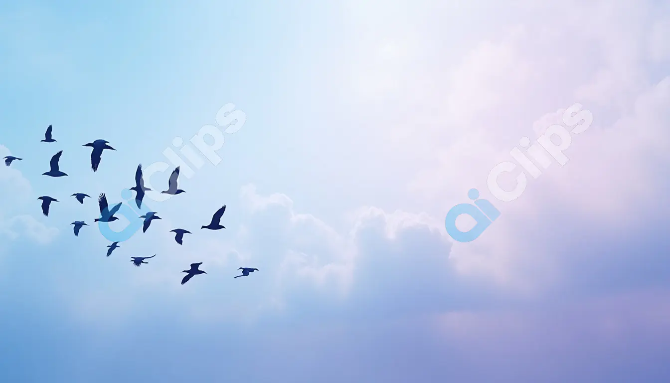 Birds in Flight Against a Serene Sky