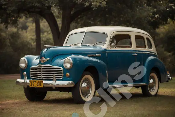 Vintage Blue Classic Car