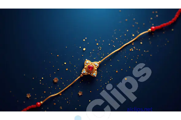 Elegant Gold and Red Rakhi with Intricate Design