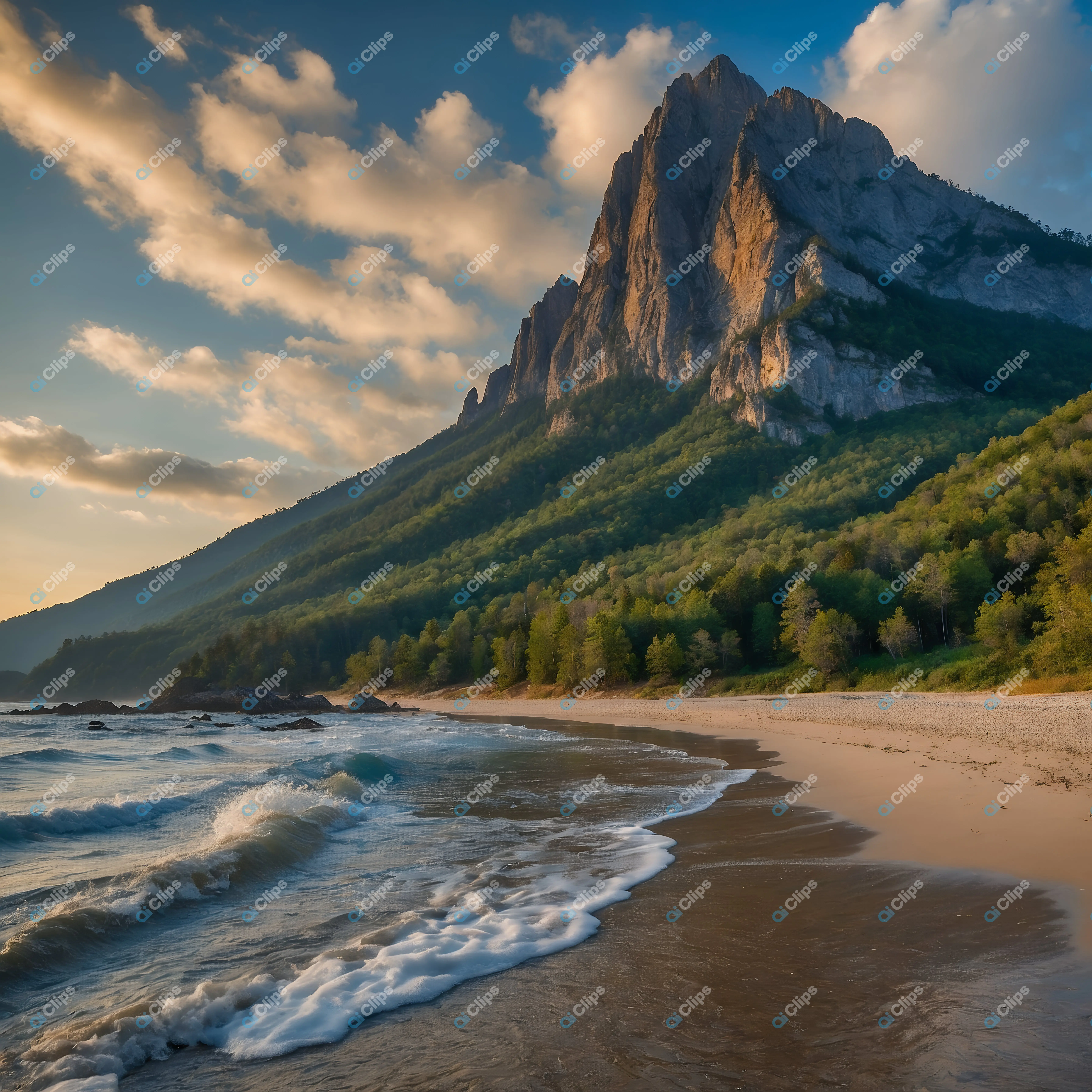 Majestic Mountain by the Sea