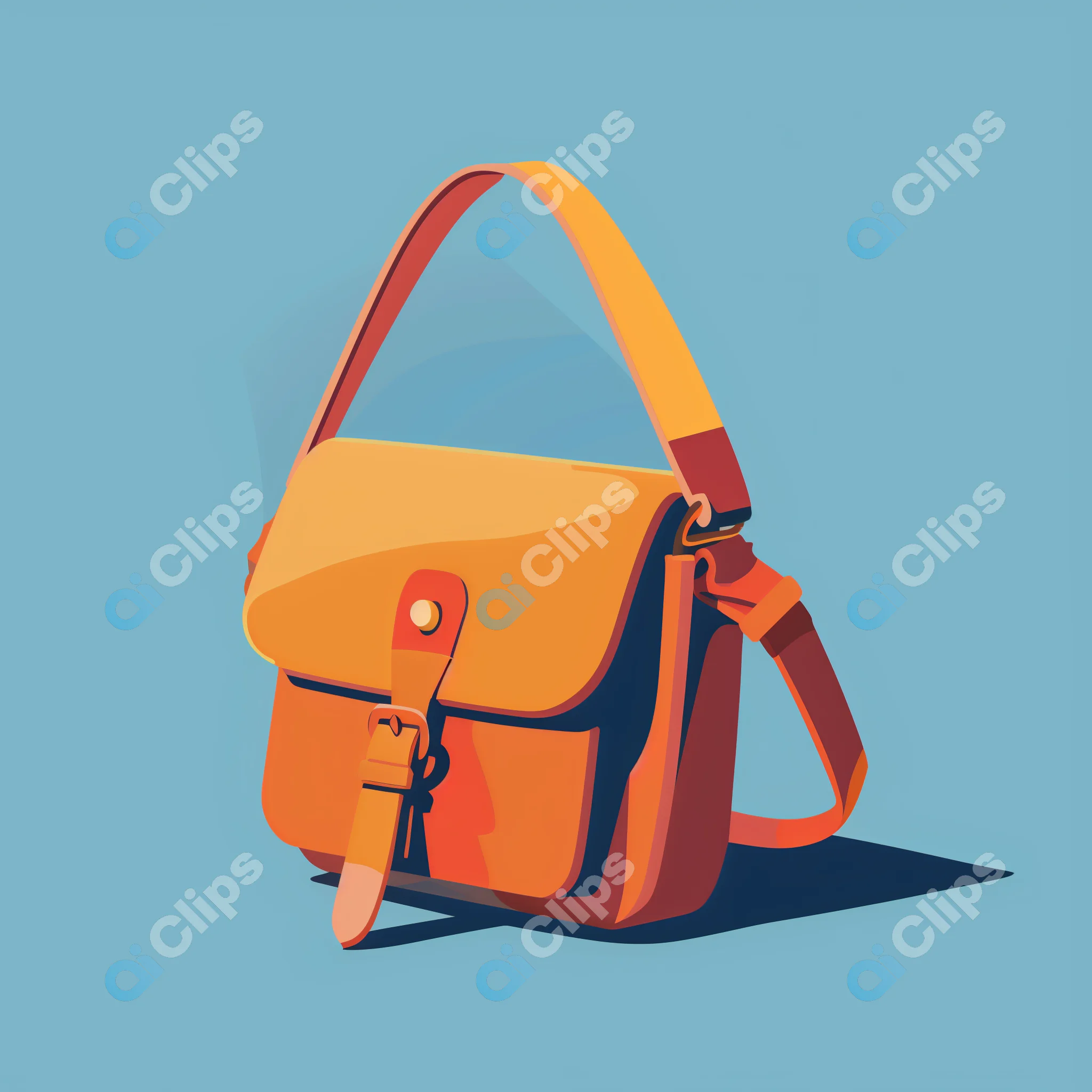 Orange Leather Shoulder Bag