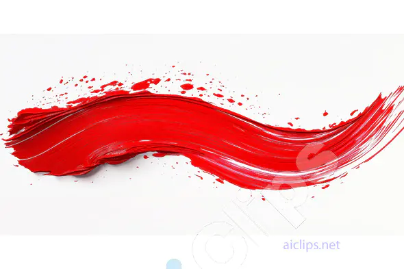 Dynamic Red Paint Stroke