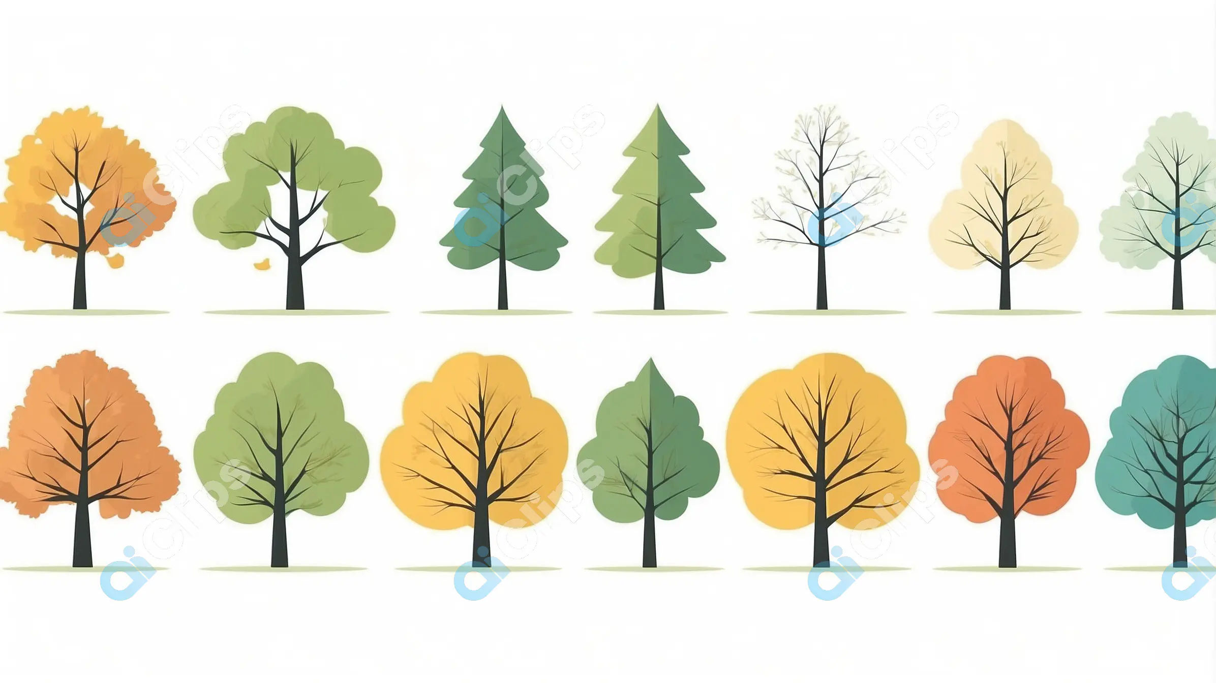 Seasonal Tree Vector Collection