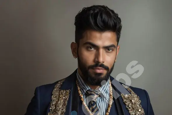 Stylish Man in Embroidered Suit