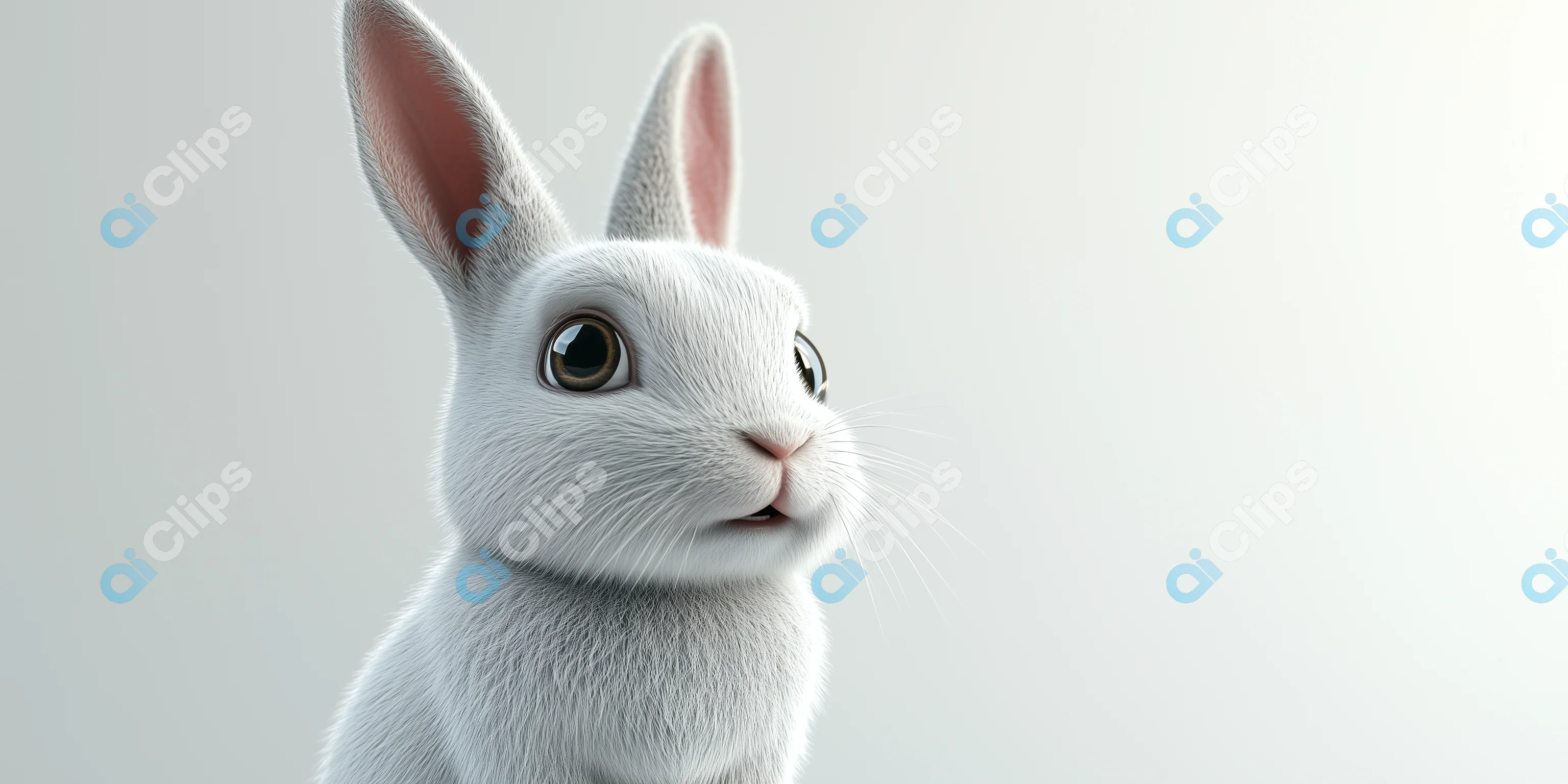 Curious White Bunny Render