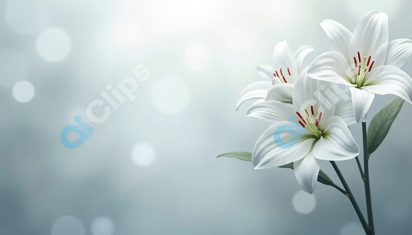 Elegant White Lilies on Soft Bokeh Background