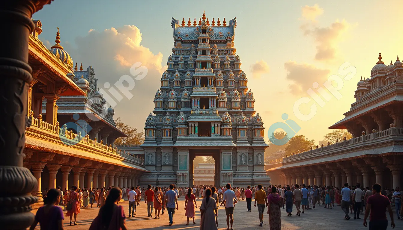 Majestic Indian Temple at Dusk