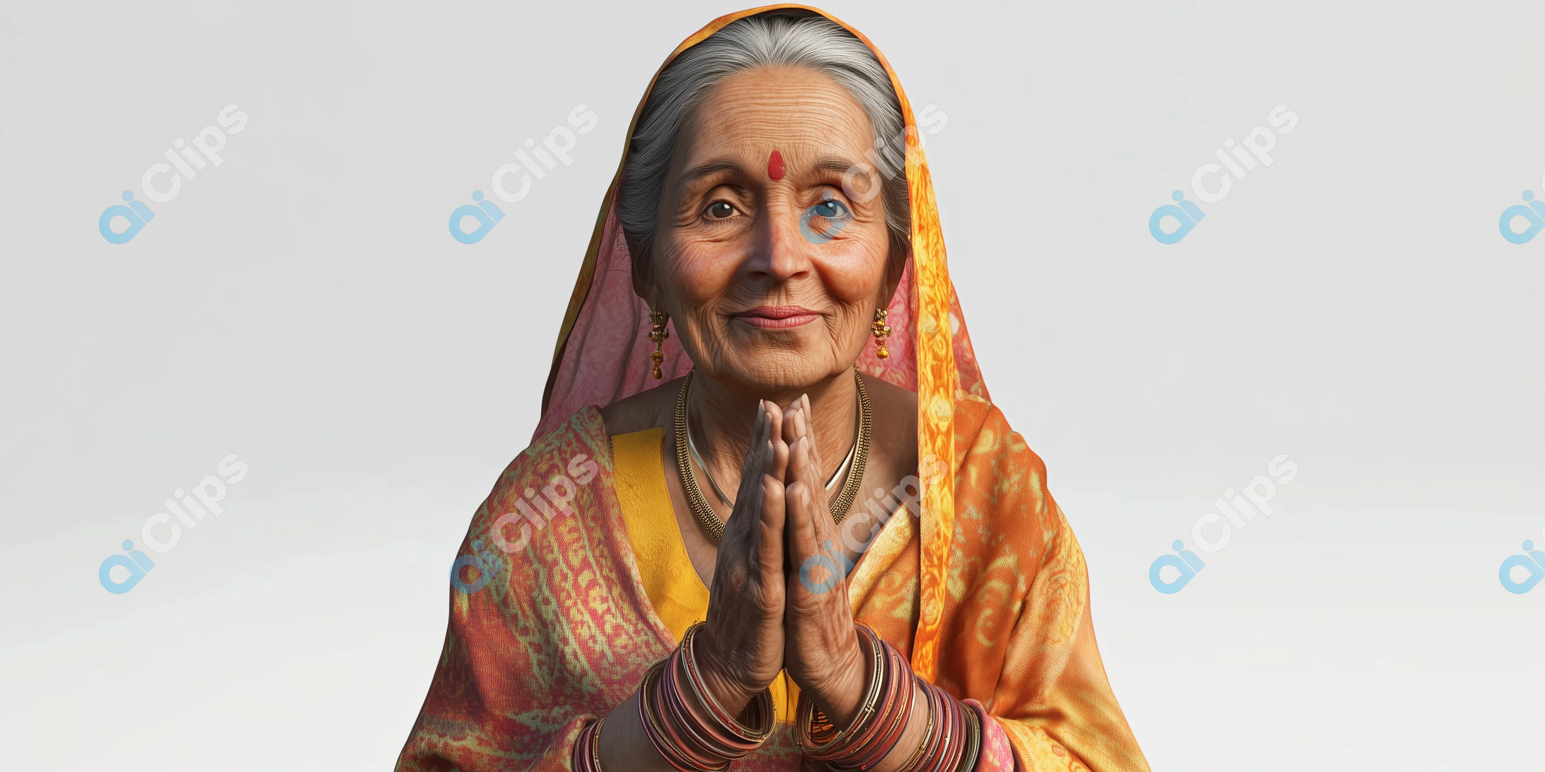 Traditional Elderly Woman Render