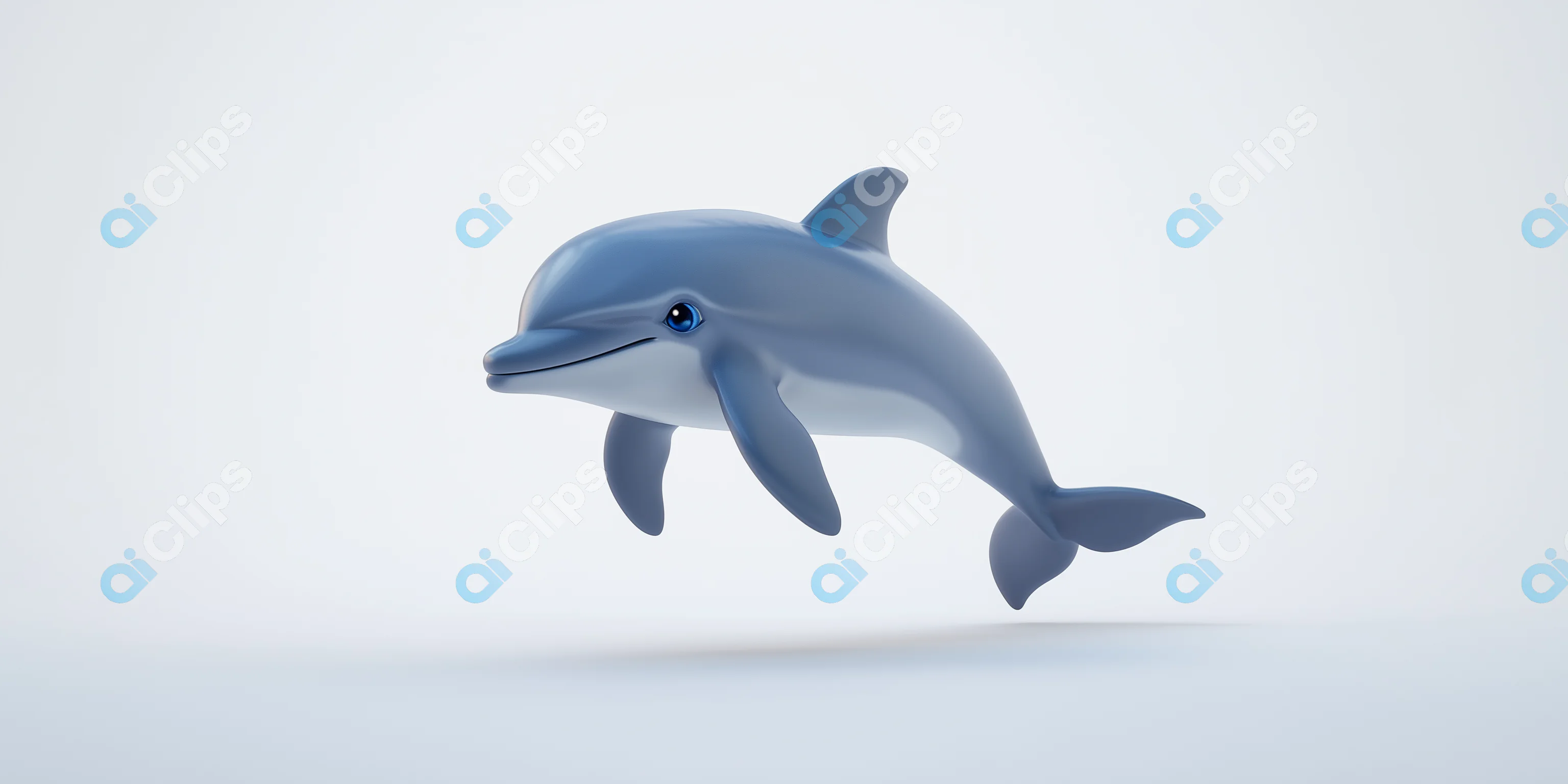 Playful Cartoon Dolphin Render