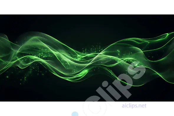 Green Neon Wave with Particle Effect
