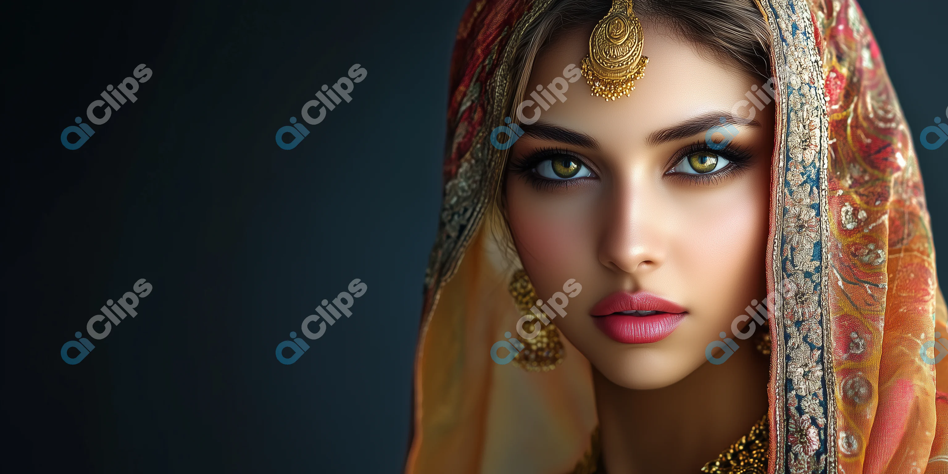 Elegant Woman in Traditional Indian Attire