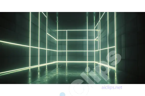Futuristic Neon Grid Room