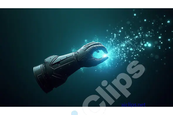 Futuristic Robotic Hand with Glowing Energy