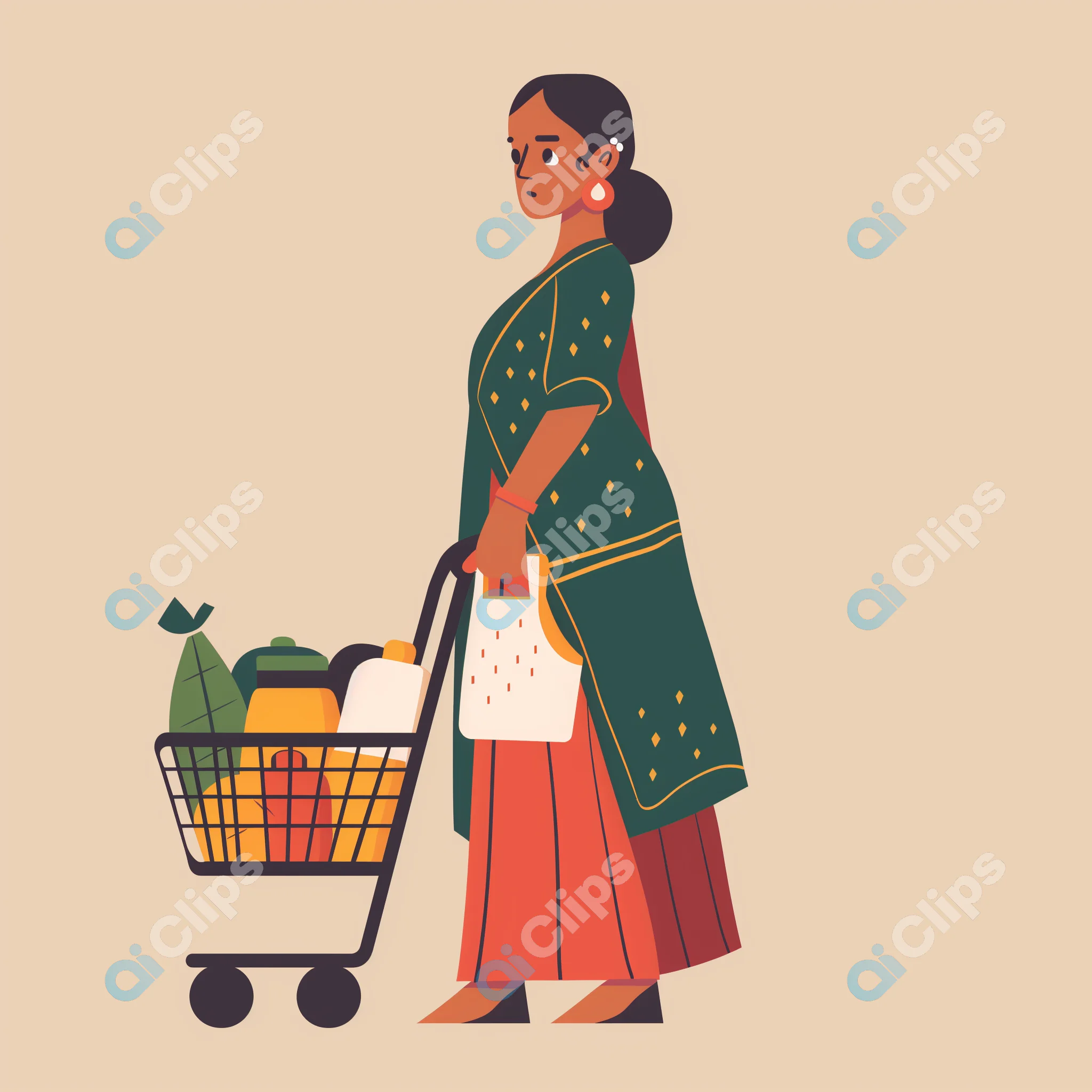 Traditional Shopping Woman