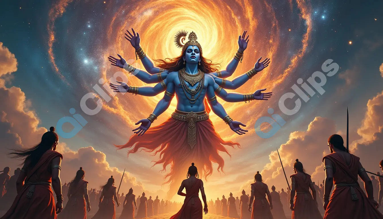 Lord Vishnu in Cosmic Form – Vishwaroopa Darshan