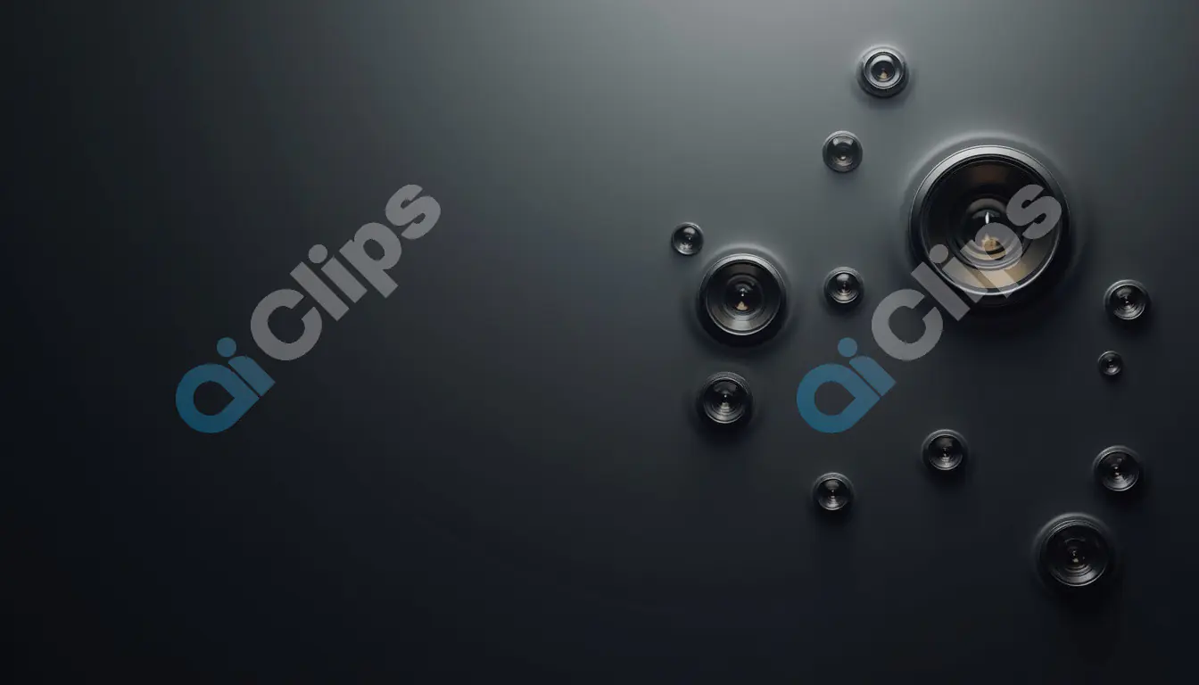 Modern Camera Lens Cluster on Dark Background
