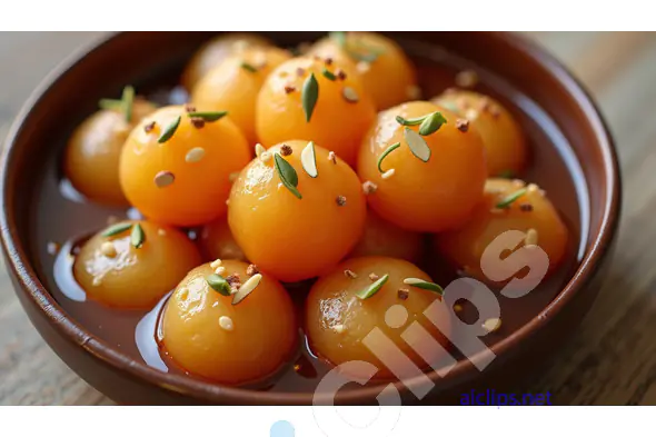 Close-Up of Traditional Gulab Jamun in Syrup